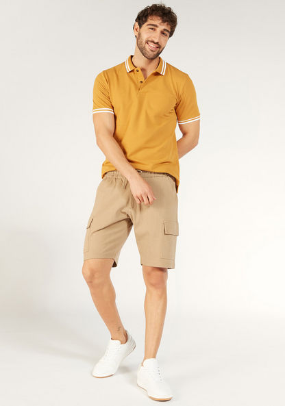 Solid Polo T-shirt with Short Sleeves