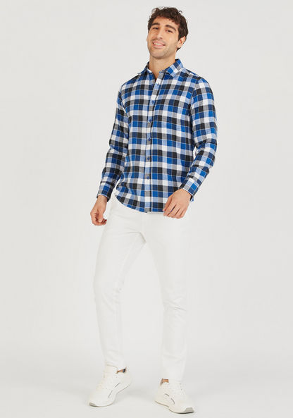 Checked Shirt with Long Sleeves and Button Closure-Shirts-image-1