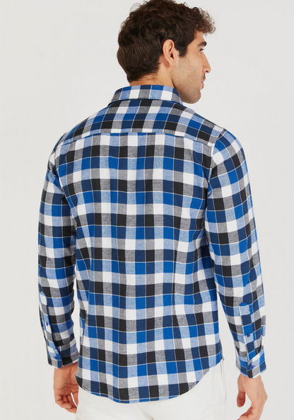 Checked Shirt with Long Sleeves and Button Closure-Shirts-image-3