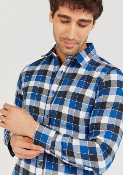 Checked Shirt with Long Sleeves and Button Closure-Shirts-image-4