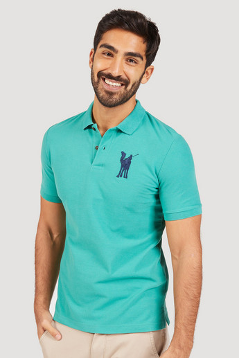 han faktum Varme Buy Men's Camel Embroidered Polo T-shirt with Short Sleeves Online |  Centrepoint Bahrain