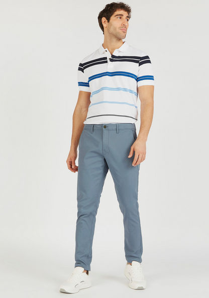 Striped Polo T-shirt with Short Sleeves-Polos-image-1