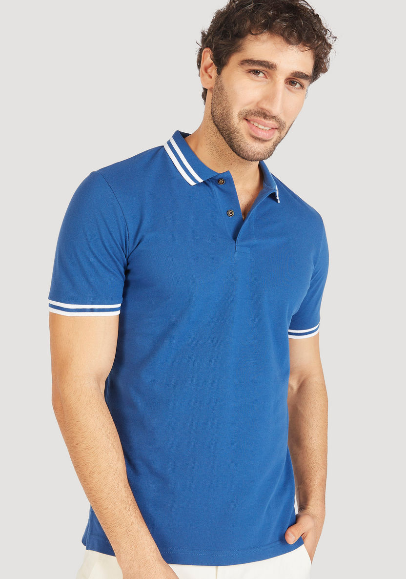 Solid Polo T-shirt with Short Sleeves-Polos-image-2