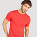 Solid Crew Neck T-shirt with Short Sleeves-T Shirts-thumbnailMobile-4