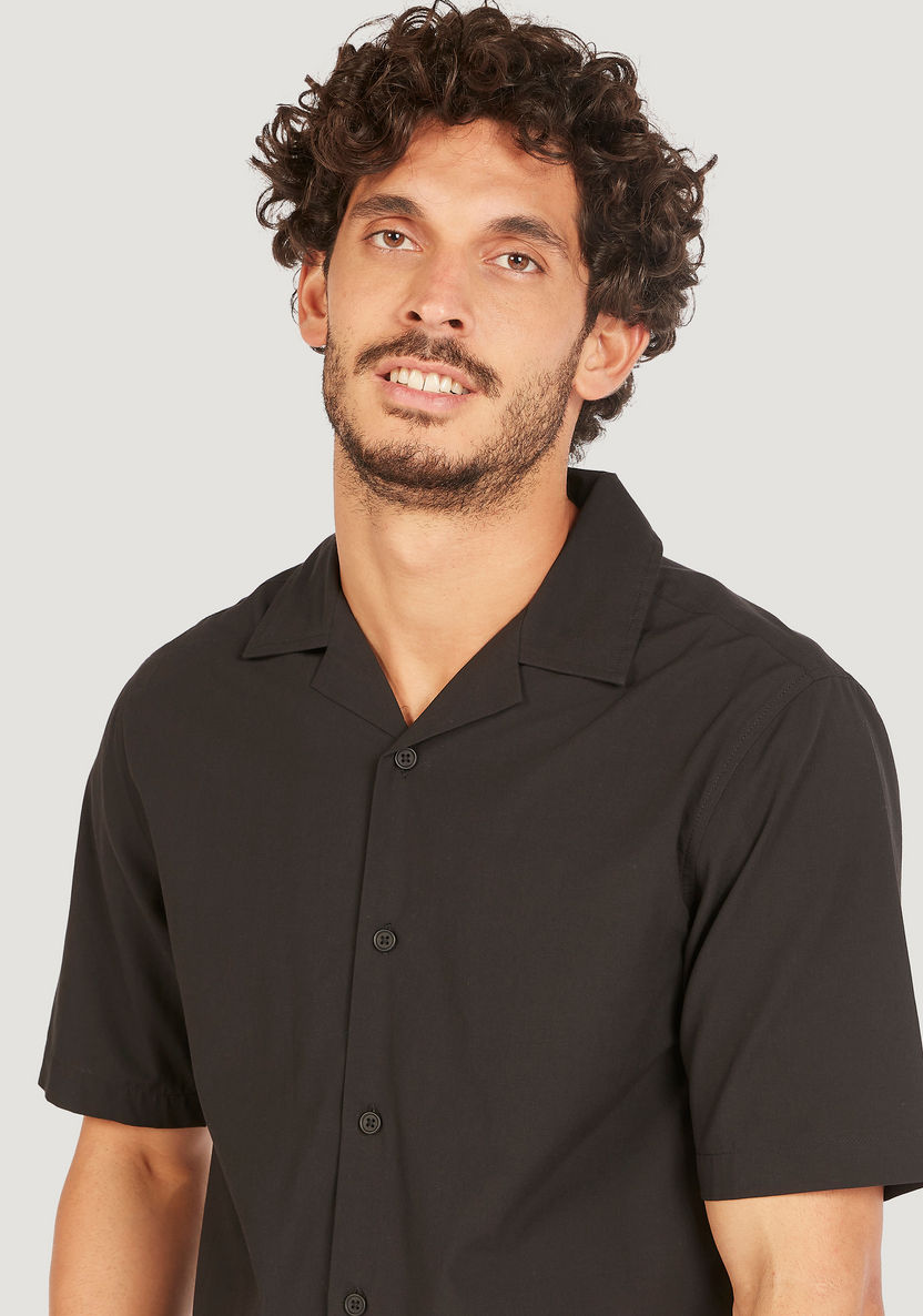 Solid Shirt with Short Sleeves and Button Closure-Shirts-image-4