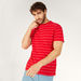 Striped T-shirt with Round Neck and Short Sleeves-T Shirts-thumbnailMobile-0