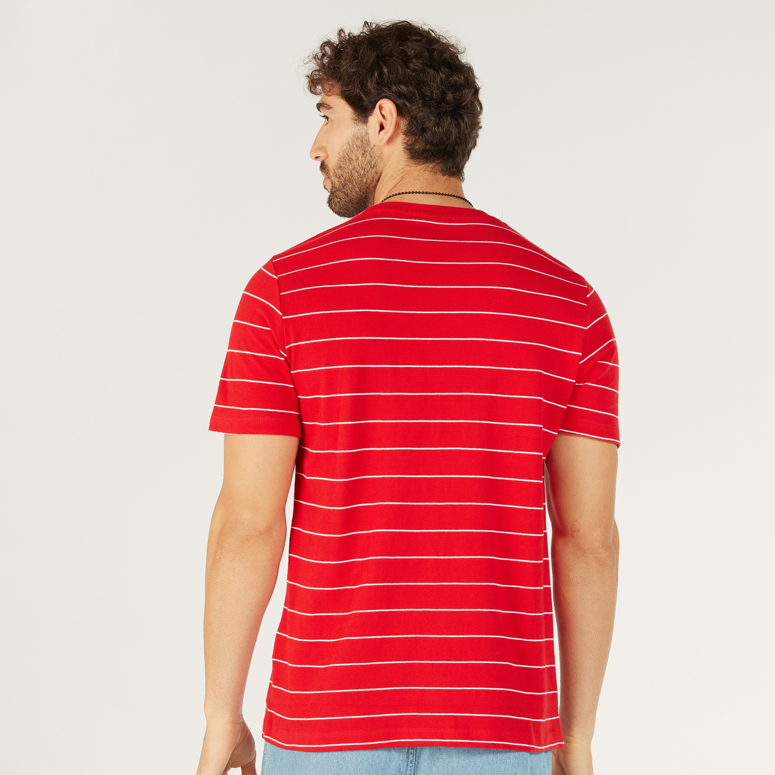 Striped T-shirt with Round Neck and Short Sleeves-men-clothing-tshirtsandpolos-tshirts-image-16