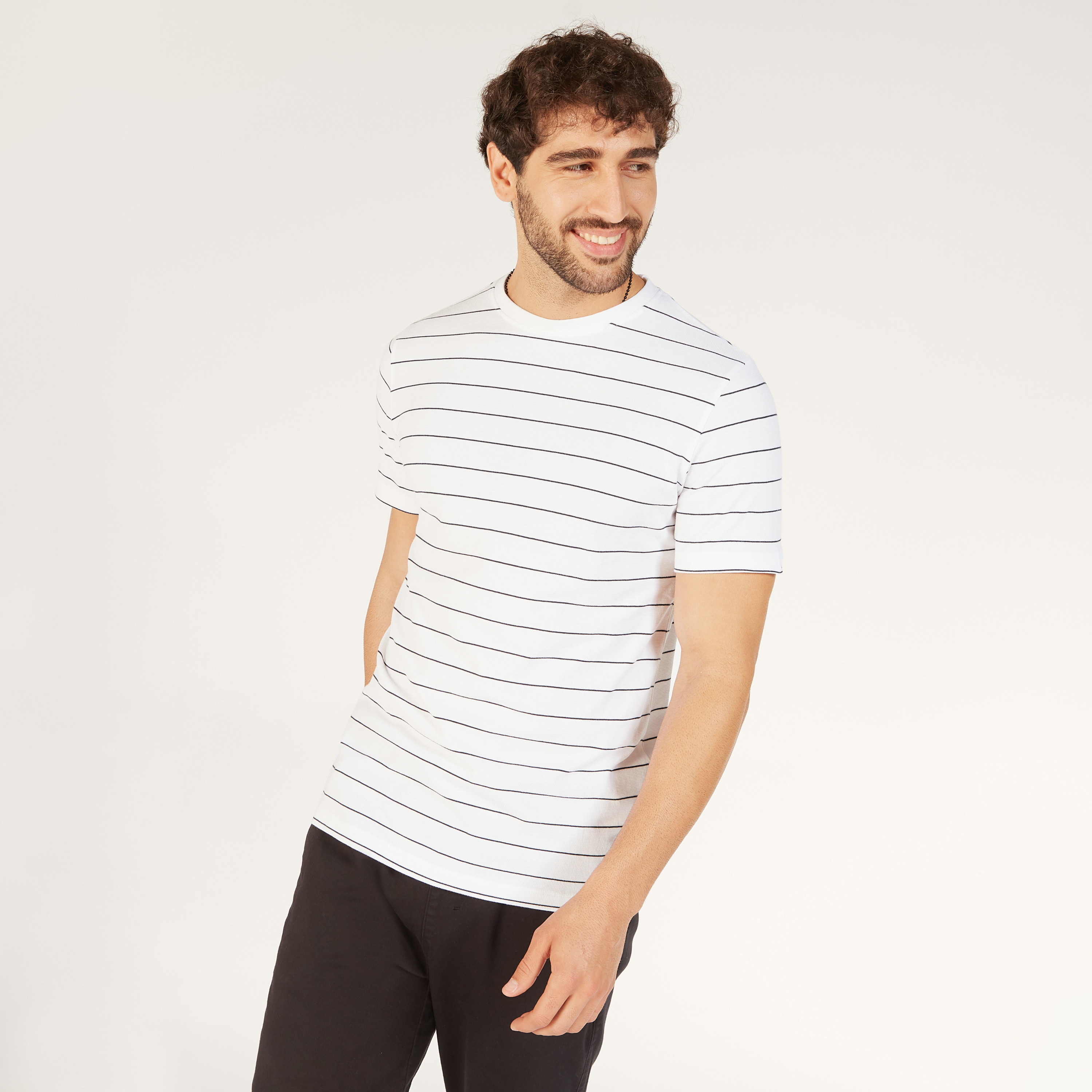 Striped T-shirt with Round Neck and Short Sleeves-men-clothing-tshirtsandpolos-tshirts-image-9