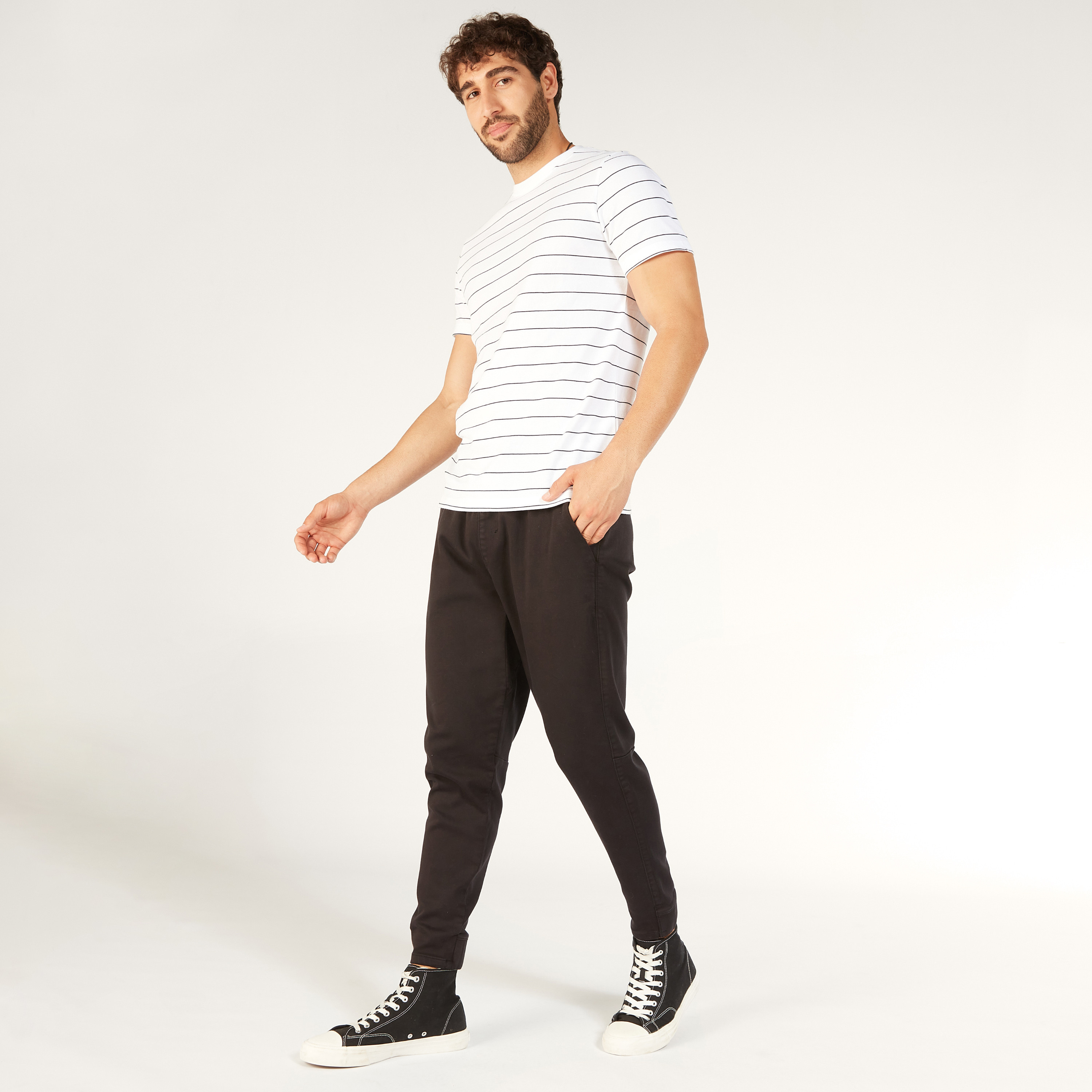 Striped T-shirt with Round Neck and Short Sleeves-men-clothing-tshirtsandpolos-tshirts-image-10
