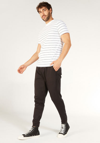 Striped T-shirt with Round Neck and Short Sleeves-T Shirts-image-1