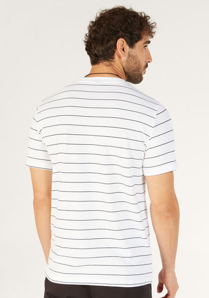 Striped T-shirt with Round Neck and Short Sleeves-T Shirts-image-3