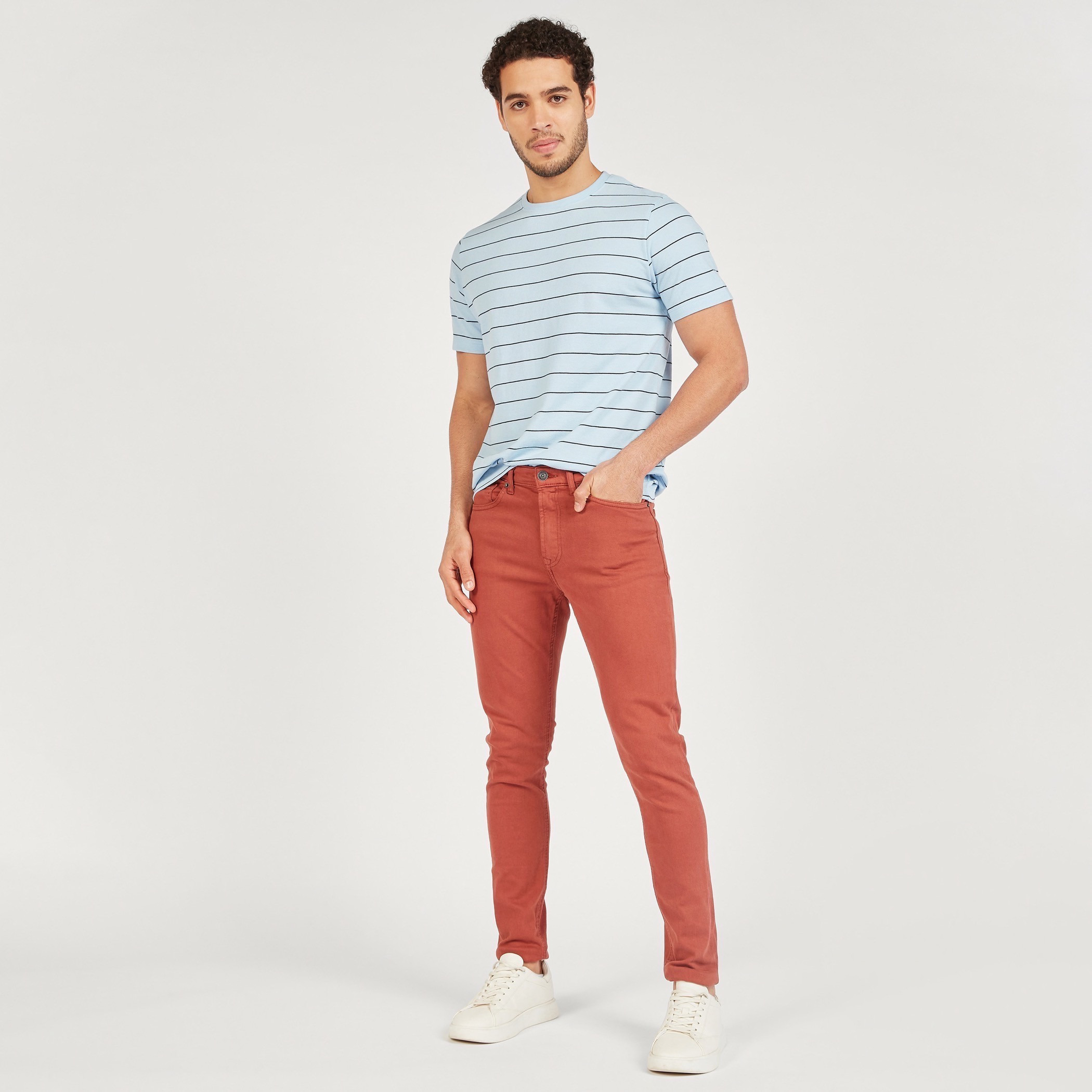 Striped T-shirt with Round Neck and Short Sleeves-men-clothing-tshirtsandpolos-tshirts-image-6