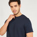 Solid T-shirt with Crew Neck and Short Sleeves-T Shirts-thumbnail-4
