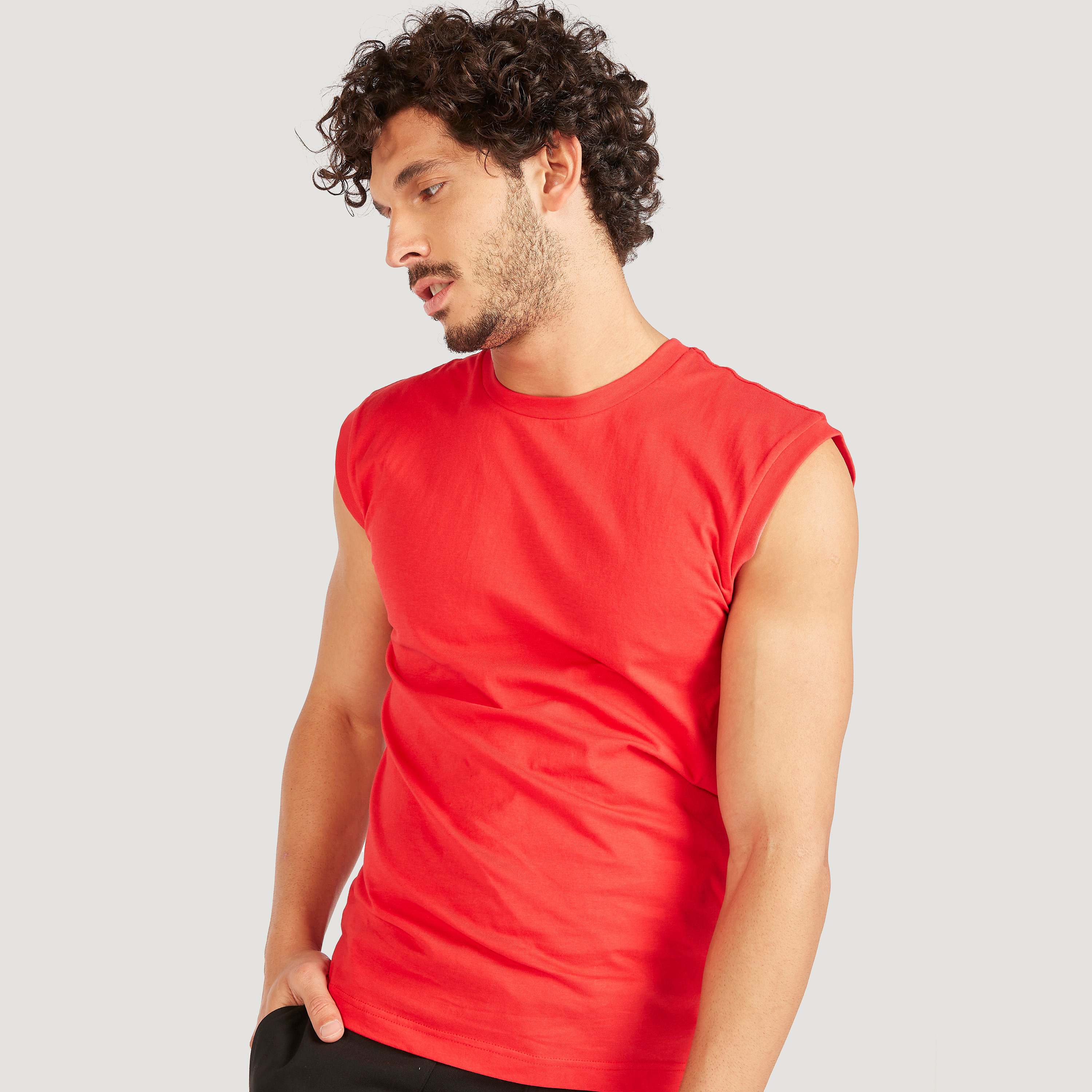 Solid Sleeveless Vest with Crew Neck-men-clothing-tshirtsandpolos-vests-image-13