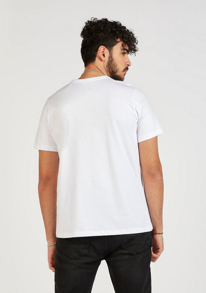 Solid Crew Neck T-shirt with Short Sleeves-T Shirts-image-3