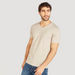 Solid V-neck T-shirt with Short Sleeves-T Shirts-thumbnail-0