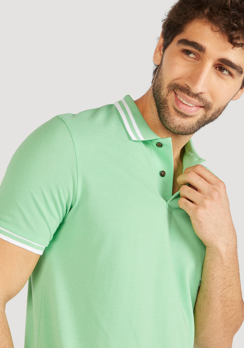 Solid Polo T-shirt with Short Sleeves-Polos-image-0