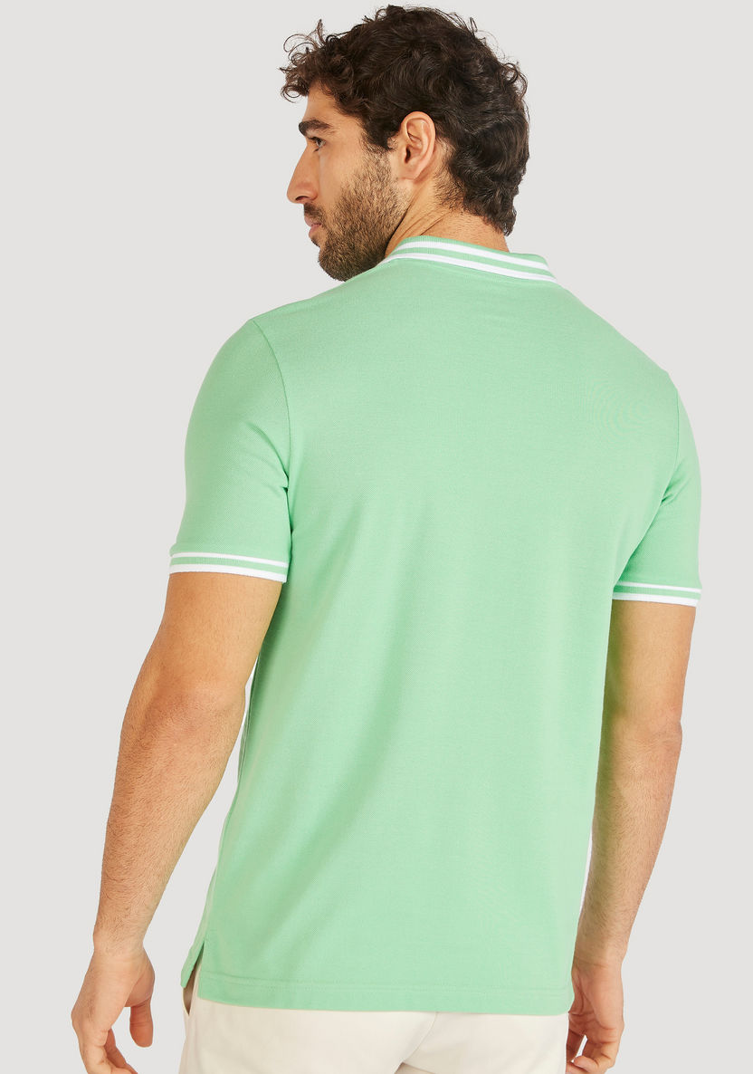 Solid Polo T-shirt with Short Sleeves-Polos-image-3