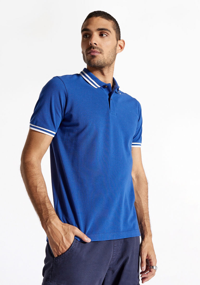 Solid Polo T-shirt with Short Sleeves-Polos-image-1