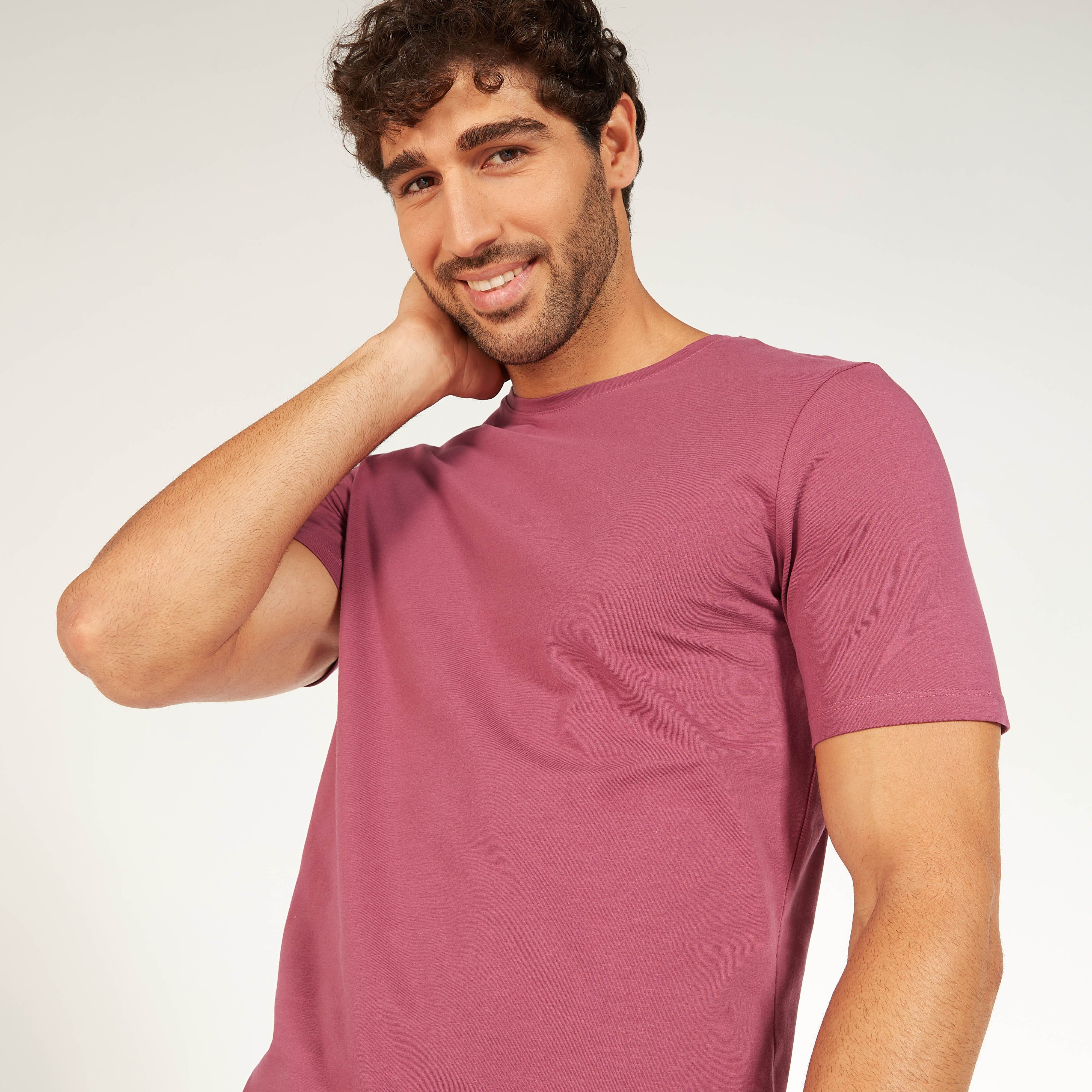 Solid Crew Neck T-shirt with Short Sleeves-men-clothing-tshirtsandpolos-tshirts-image-5