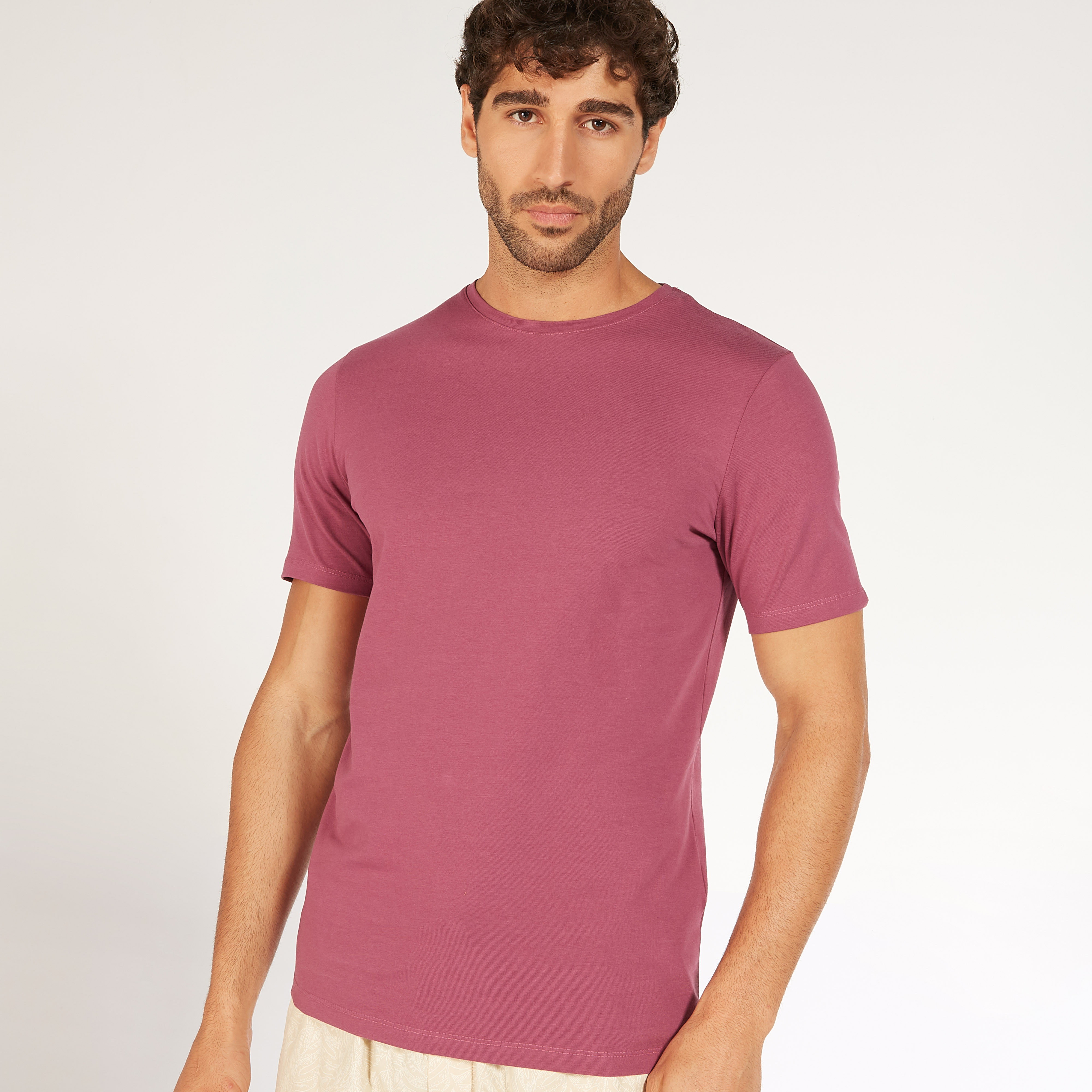 Solid Crew Neck T-shirt with Short Sleeves-men-clothing-tshirtsandpolos-tshirts-image-7