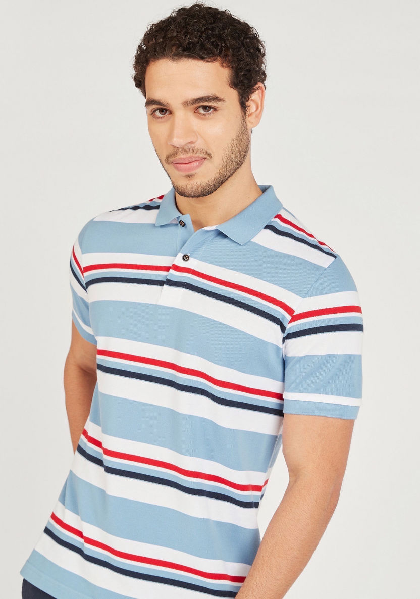 Striped Polo T-shirt with Short Sleeves-Polos-image-2
