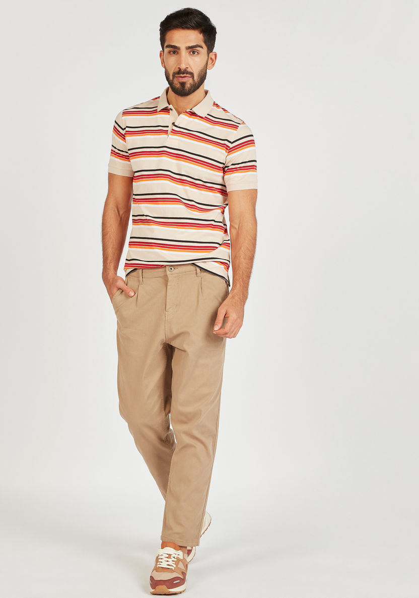 Striped Polo T-shirt with Short Sleeves-Polos-image-1