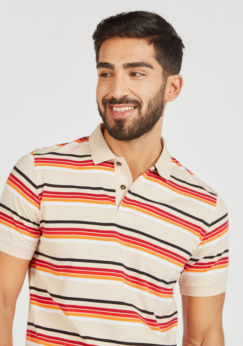 Striped Polo T-shirt with Short Sleeves-Polos-image-3