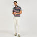 Striped Polo T-shirt with Short Sleeves-Polos-thumbnail-1