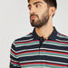 Striped Polo T-shirt with Short Sleeves-Polos-thumbnail-4