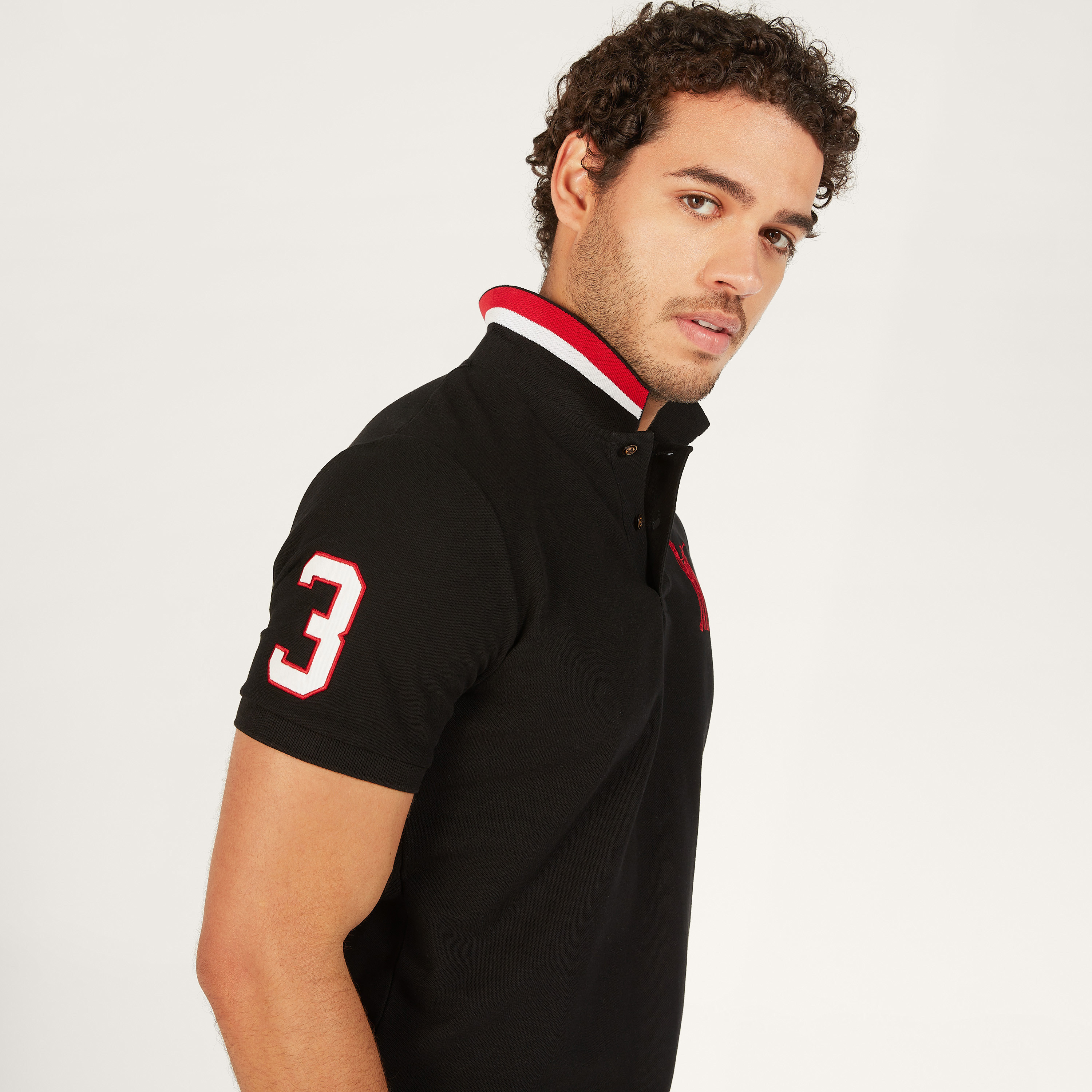 Camel Embroidered Polo T-shirt with Short Sleeves-men-clothing-tshirtsandpolos-polos-image-3