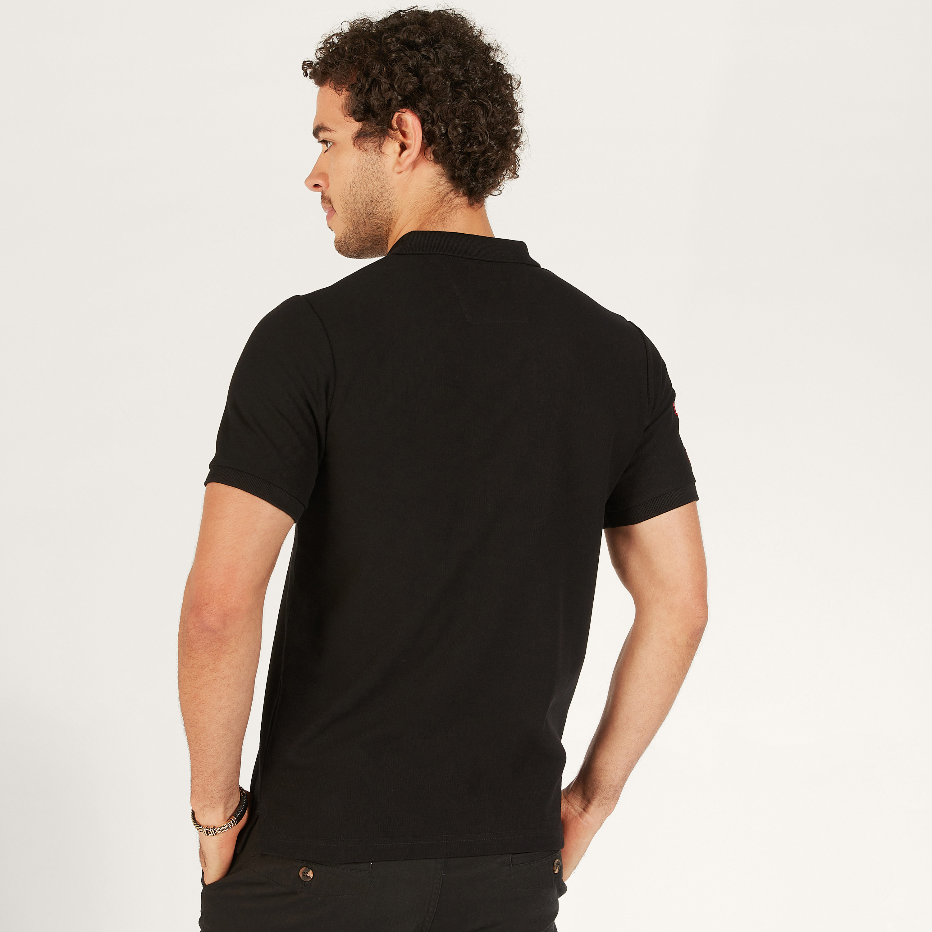 Camel Embroidered Polo T-shirt with Short Sleeves-men-clothing-tshirtsandpolos-polos-image-4