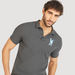 Camel Embroidered Polo T-shirt with Short Sleeves-Polos-thumbnailMobile-2