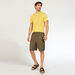 Solid Shorts with Elasticated Waistband and Pockets-Shorts-thumbnailMobile-1