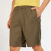 Solid Shorts with Elasticated Waistband and Pockets-Shorts-thumbnail-2