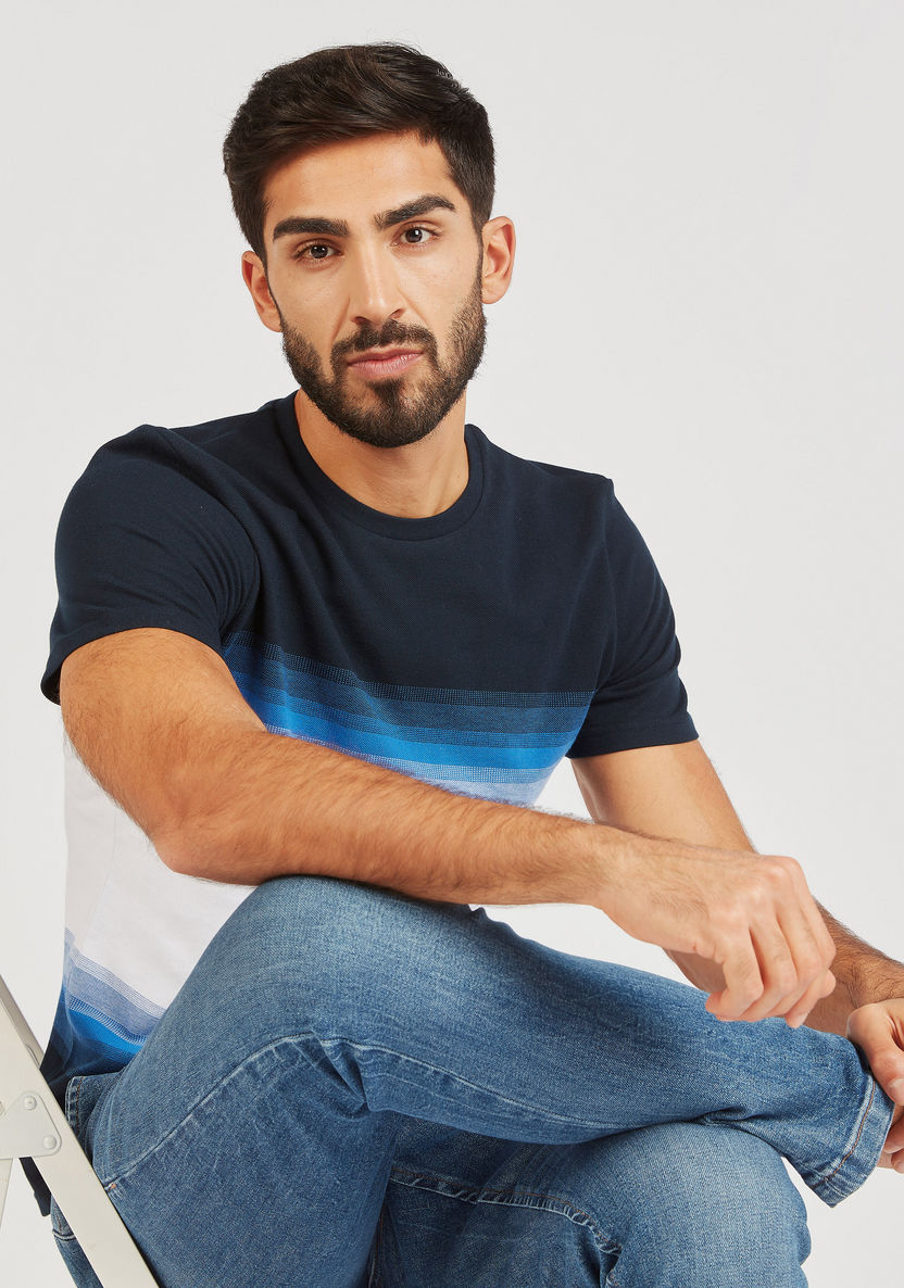 Textured T-shirt with Crew Neck and Short Sleeves-T Shirts-image-3