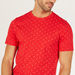 Polka Dot Print Crew Neck T-shirt with Short Sleeves-T Shirts-thumbnail-2