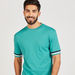 Solid T-shirt with Crew Neck and Short Sleeves-T Shirts-thumbnail-3