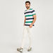 Striped Crew Neck T-shirt with Short Sleeves-T Shirts-thumbnail-1