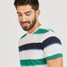 Striped Crew Neck T-shirt with Short Sleeves-T Shirts-thumbnailMobile-4