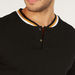 Solid Henley Neck T-shirt with Tipping Detail and Short Sleeves-Polos-thumbnail-4