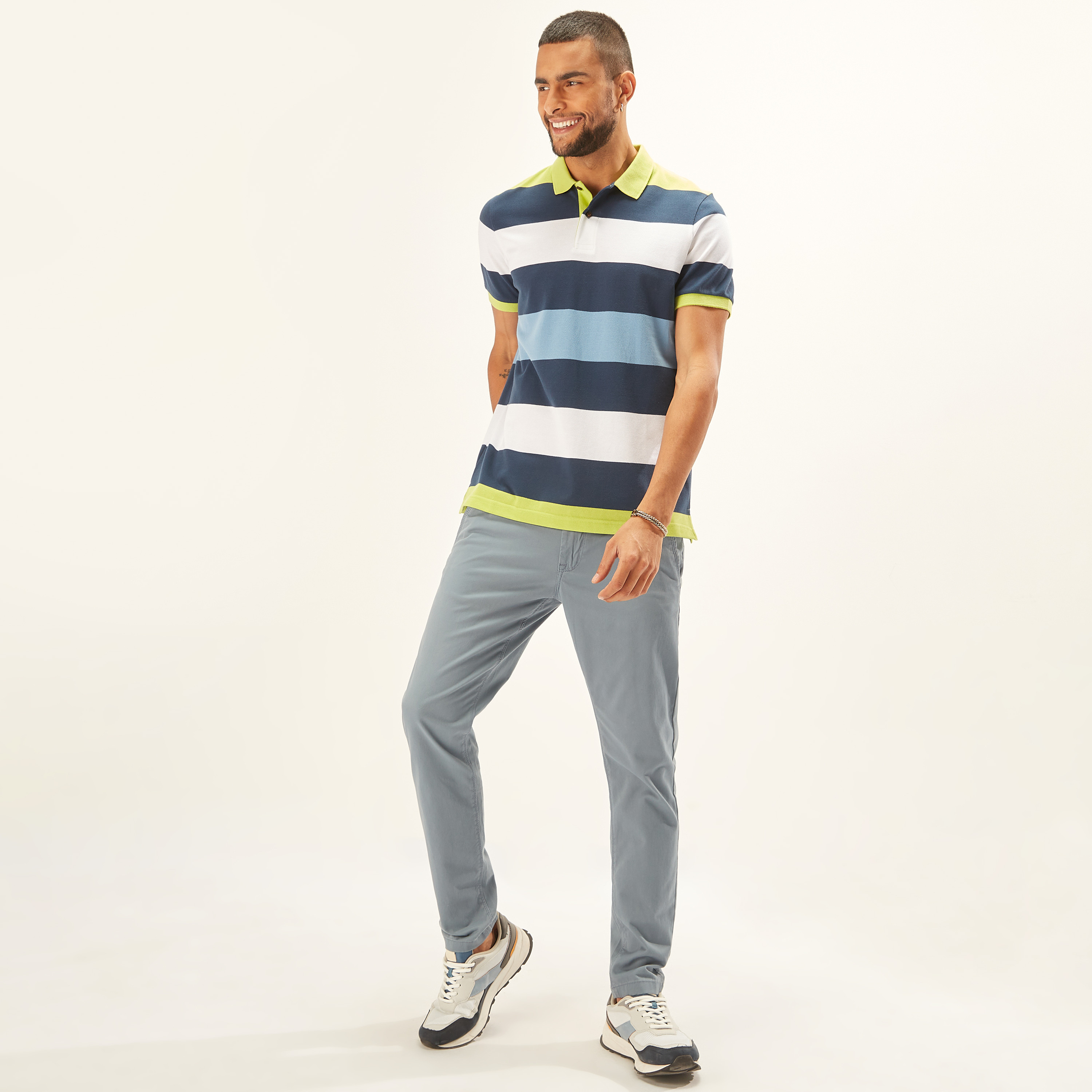 Striped Polo T-shirt with Short Sleeves-men-clothing-tshirtsandpolos-polos-image-2