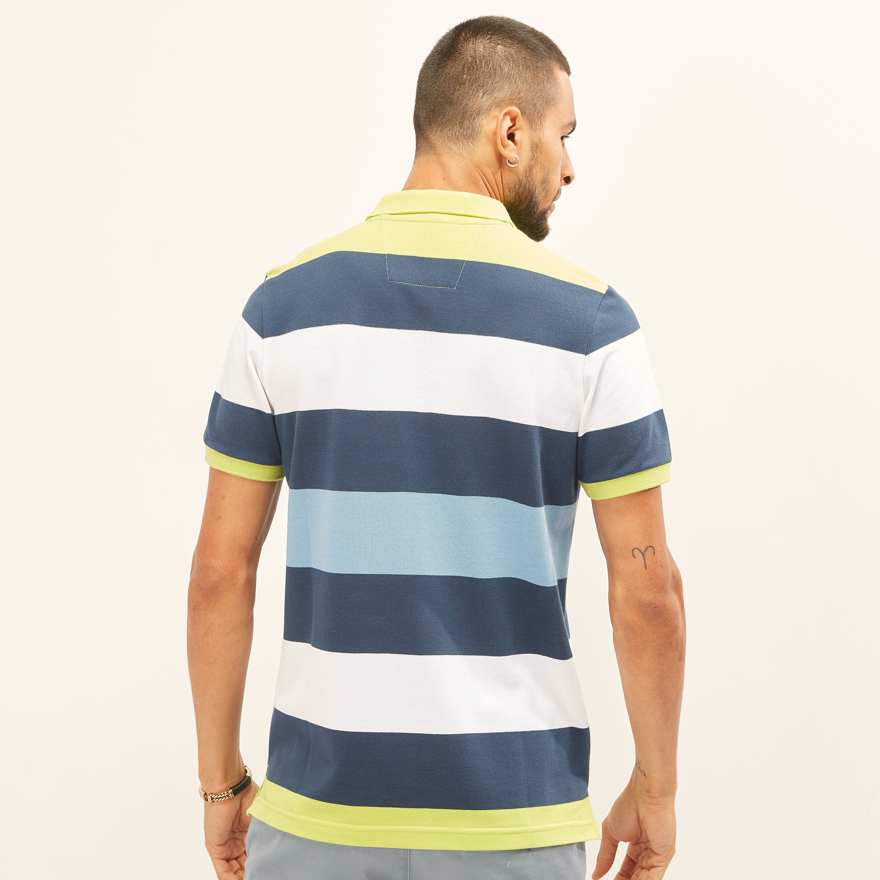 Striped Polo T-shirt with Short Sleeves-men-clothing-tshirtsandpolos-polos-image-4