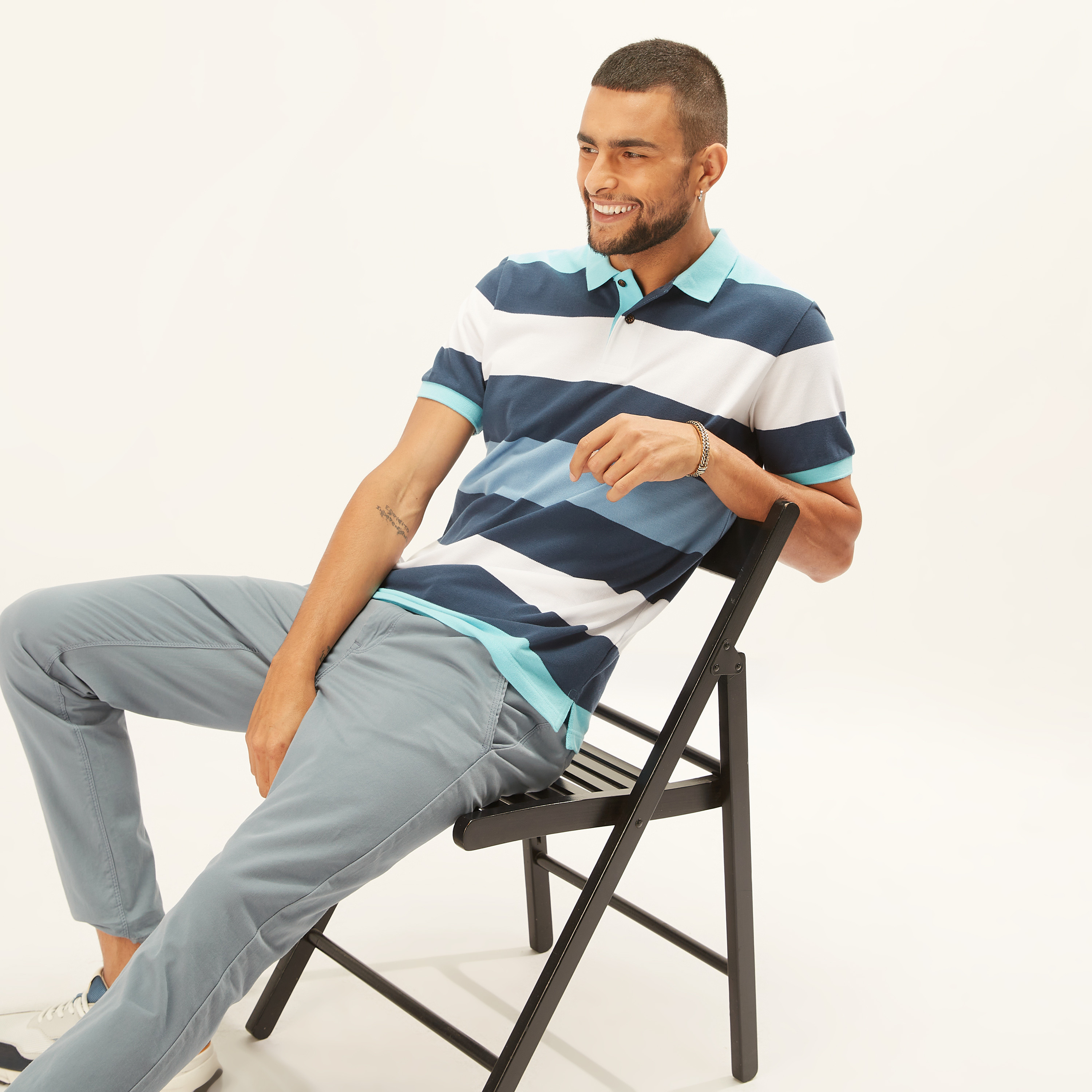Striped Polo T-shirt with Short Sleeves-men-clothing-tshirtsandpolos-polos-image-10