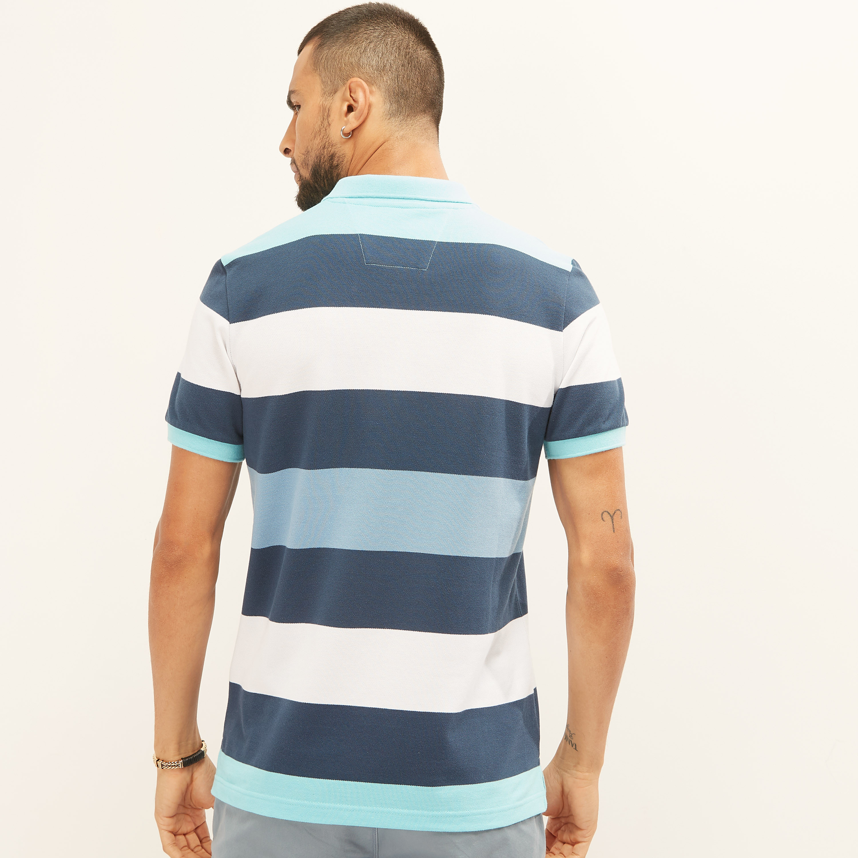 Striped Polo T-shirt with Short Sleeves-men-clothing-tshirtsandpolos-polos-image-13