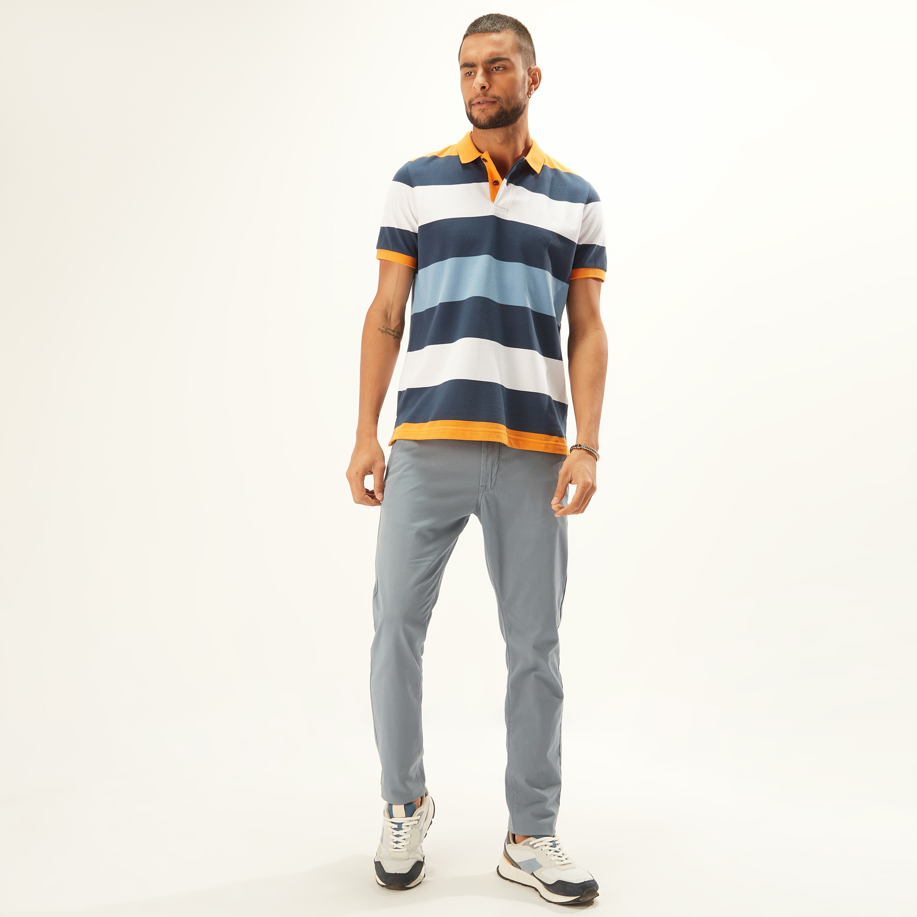 Striped Polo T-shirt with Short Sleeves-men-clothing-tshirtsandpolos-polos-image-6