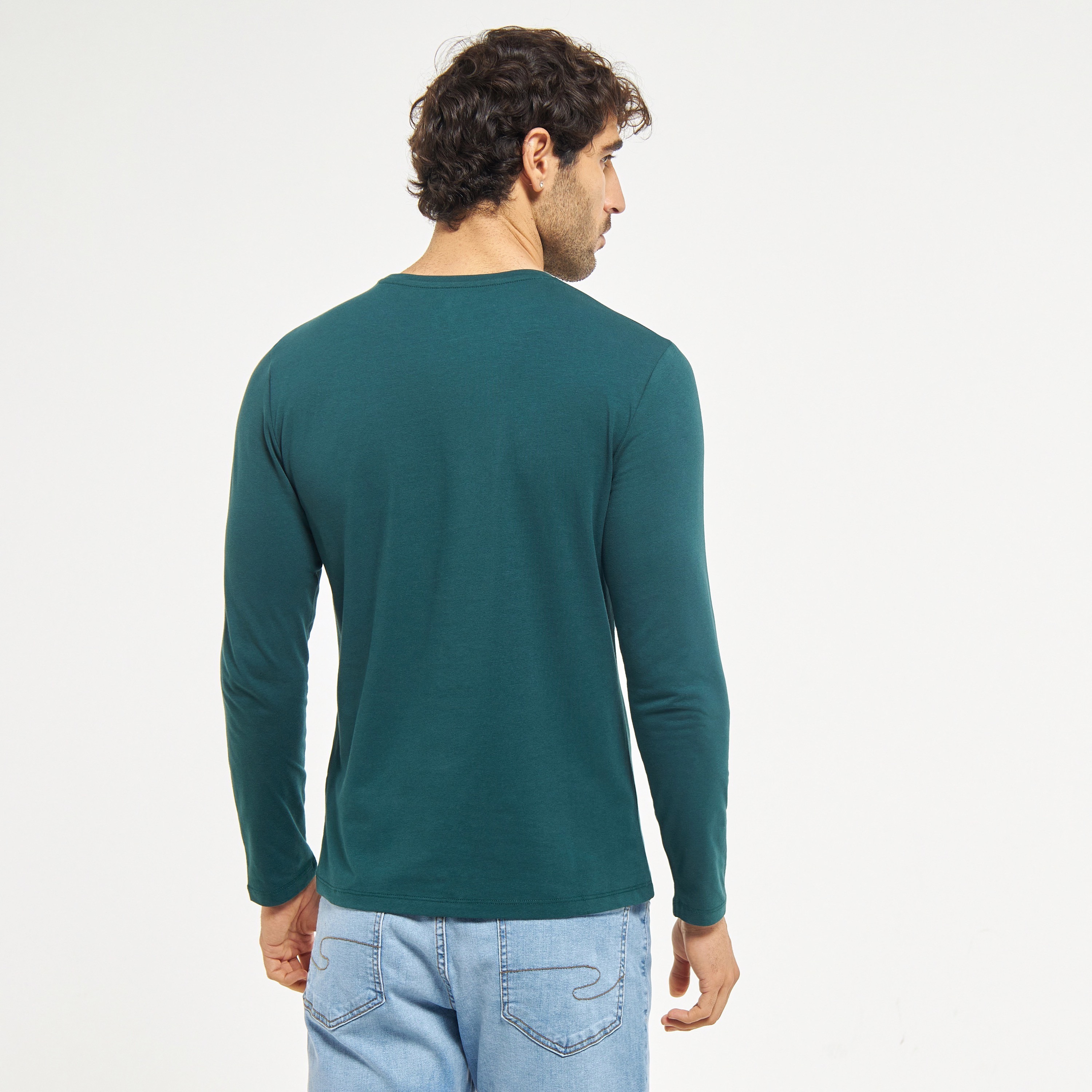Solid Crew Neck T-shirt with Long Sleeves-men-clothing-tshirtsandpolos-tshirts-image-3