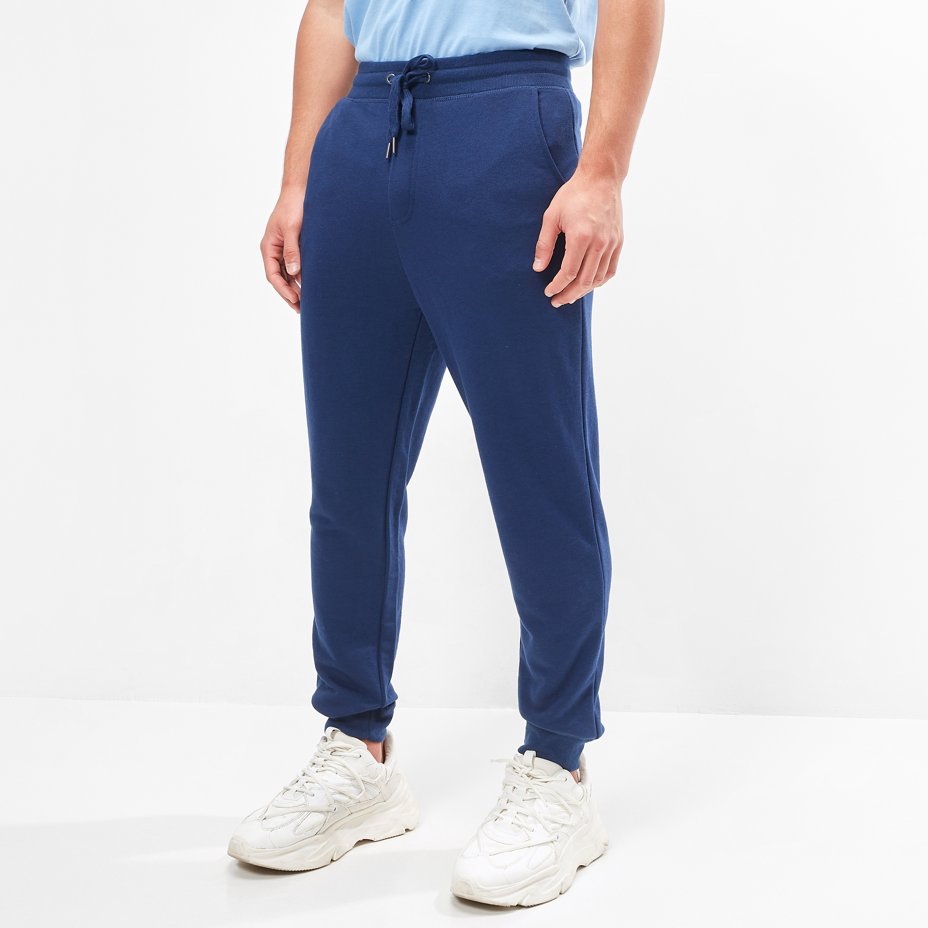 Solid Joggers with Drawstring Closure and Pockets-men-clothing-bottoms-joggers-image-1