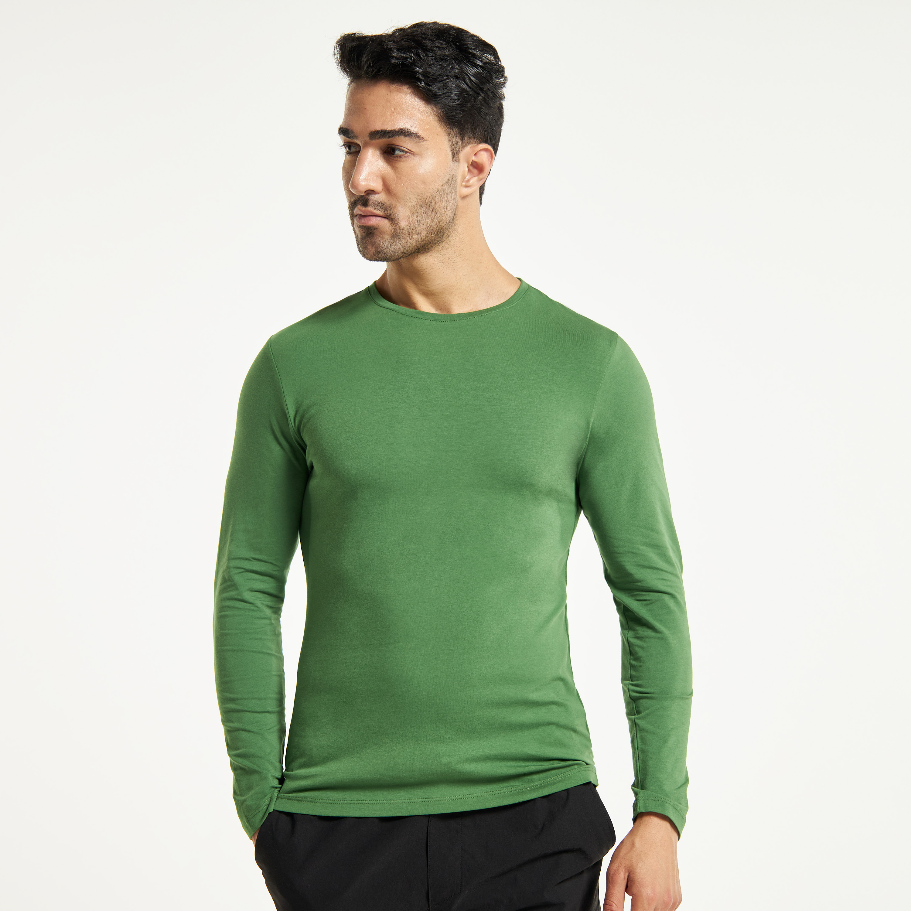 Solid Crew Neck T-shirt with Long Sleeves-men-clothing-tshirtsandpolos-tshirts-image-13