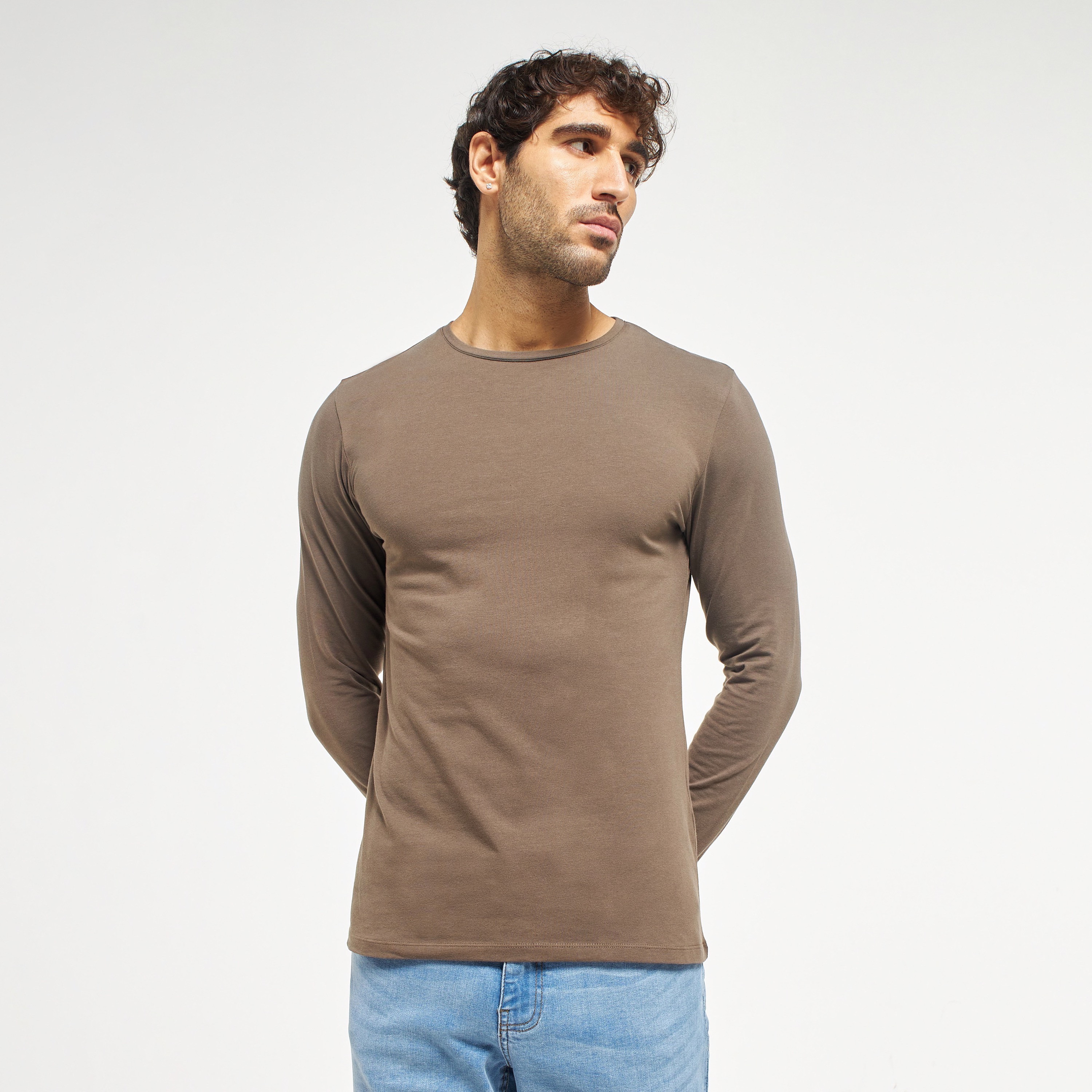 Solid Crew Neck T-shirt with Long Sleeves-men-clothing-tshirtsandpolos-tshirts-image-5